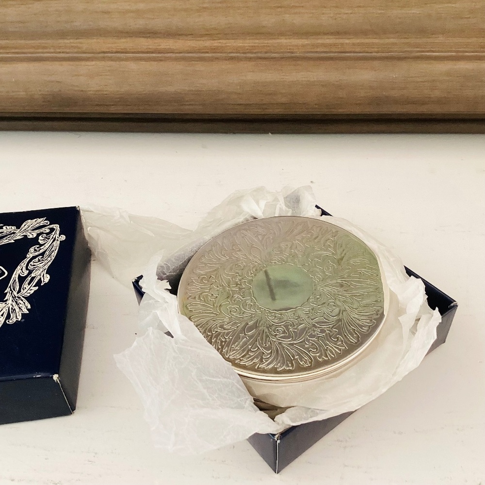 Vintage Silver Plated Coasters Set Of 6 Blue Velvet Backing New In Original Box